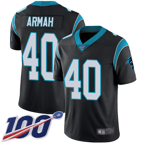 Carolina Panthers Limited Black Men Alex Armah Home Jersey NFL Football 40 100th Season Vapor Untouchable